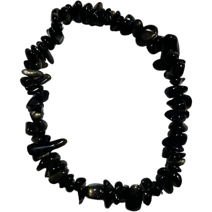 Obsidian - Gold Sheen - Crystal Chip Bracelet